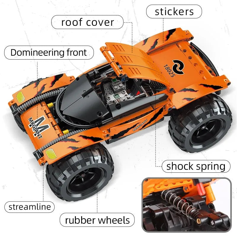 Mould King MOC Motorized Building Block Set: RC Giant Monster Buggy Truck 18025, Model K18025