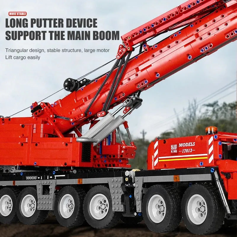 Mould King MOC Motorized Building Block Set: RC Heavy GMK Mobile Crane Truck 17013