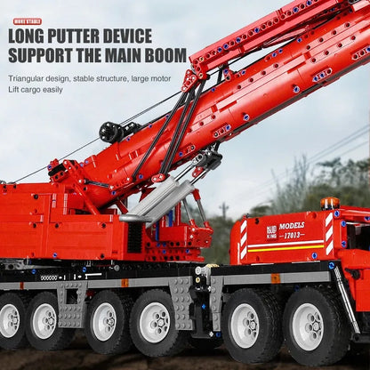 Mould King MOC Motorized Building Block Set: RC Heavy GMK Mobile Crane Truck 17013