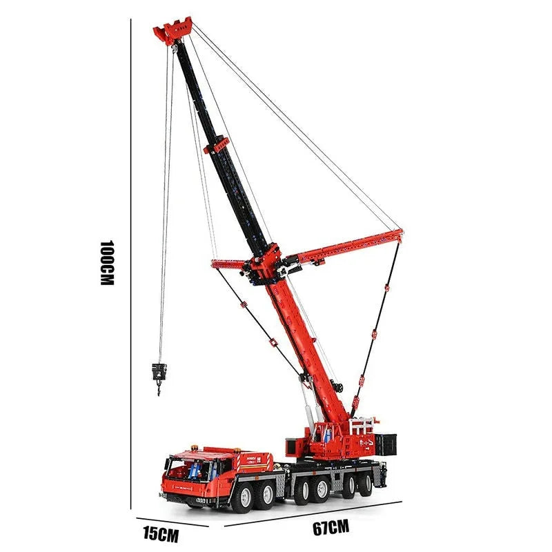Mould King MOC Motorized Building Block Set: RC Heavy GMK Mobile Crane Truck 17013