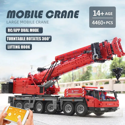 Mould King MOC Motorized Building Block Set: RC Heavy GMK Mobile Crane Truck 17013