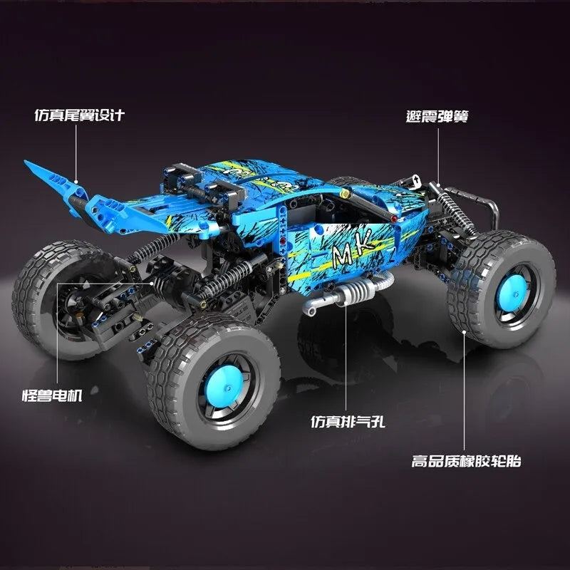 Mould King MOC Motorized Building Block Set: RC Hurricane Climbing Buggy Truck 18019, Model K18019A