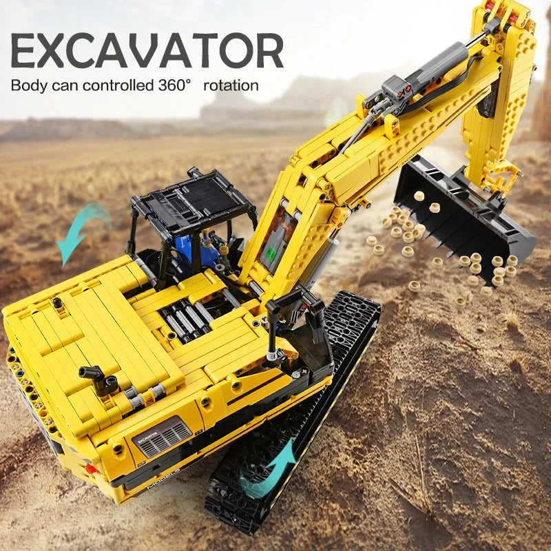 Mould King MOC Motorized Building Block Set: RC Link Belt 250 Excavator Truck 13112, Model K13112