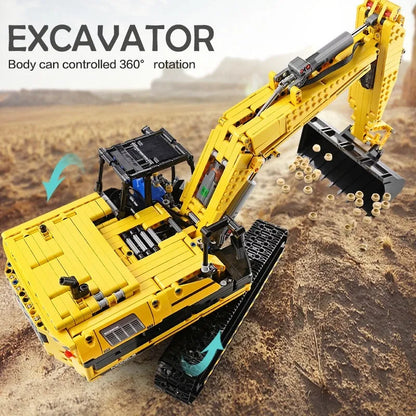 Mould King MOC Motorized Building Block Set: RC Link Belt 250 Excavator Truck 13112, Model K13112