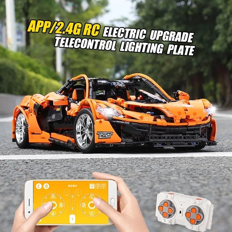 Mould King MOC Motorized Building Block Set: RC McLaren P1 Racing Hypercar 13090, Model 13090D