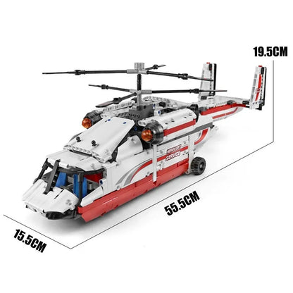 Mould King MOC Building Block Set: RC Motorized Heavy Lift Helicopter 15012, Model K15012