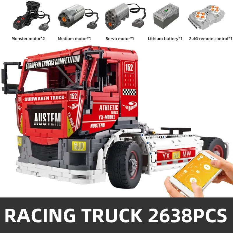 Mould King MOC Building Block Set: RC Motorized Heavy Racing Truck 13152