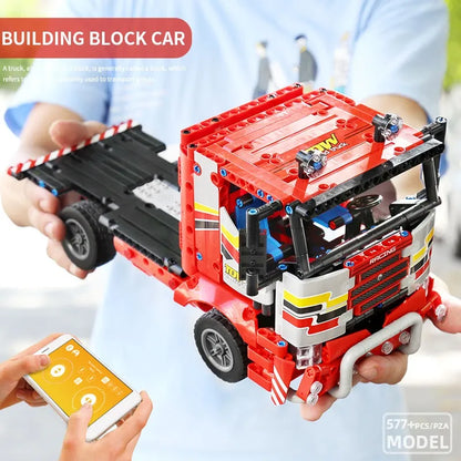 Mould King MOC Building Block Set: RC Motorized Transport Truck 15003