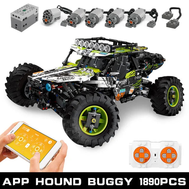 Mould King MOC Motorized Building Block Set: RC Off-Road 4WD Buggy Truck 18002, Model K18002