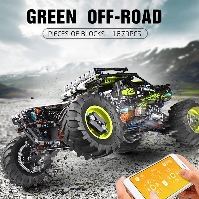 Mould King MOC Motorized Building Block Set: RC Off-Road 4WD Buggy Truck 18002, Model K18002