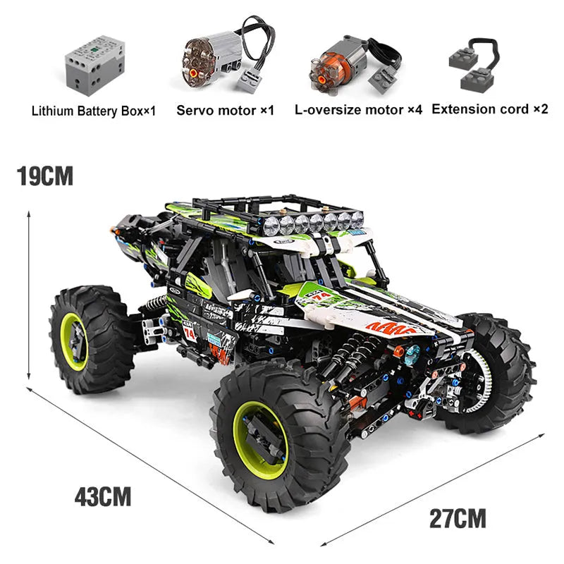 Mould King MOC Motorized Building Block Set: RC Off-Road 4WD Buggy Truck 18002, Model K18002