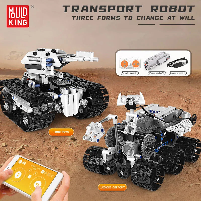 Mould King Building Block Set: Motorized APP RC Transport Robot 15046, Model K15046