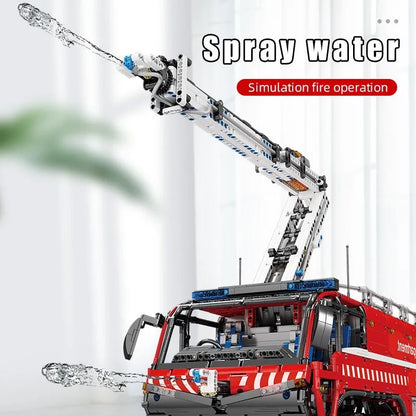 Mould King Building Block Set: Motorized RC Pneumatic Airport Rescue Truck, Model 19004