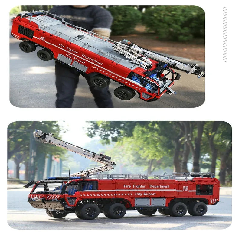 Mould King Building Block Set: Motorized RC Pneumatic Airport Rescue Truck, Model 19004