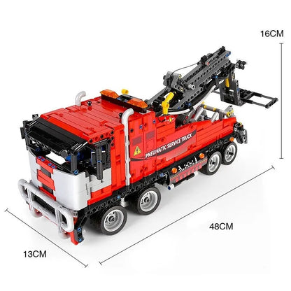 Mould King Motorized Building Block Set: RC APP Pneumatic City Service Truck 19001