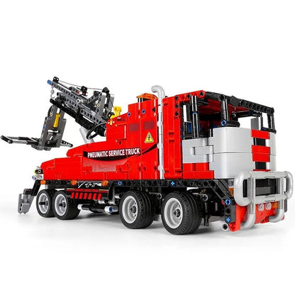 Mould King Motorized Building Block Set: RC APP Pneumatic City Service Truck 19001