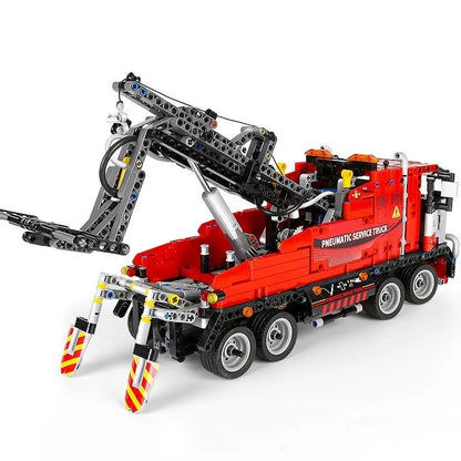 Mould King Motorized Building Block Set: RC APP Pneumatic City Service Truck 19001