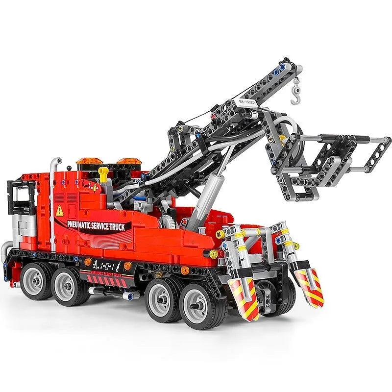 Mould King Motorized Building Block Set: RC APP Pneumatic City Service Truck 19001