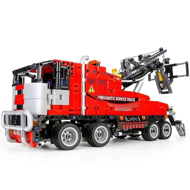 Mould King Motorized Building Block Set: RC APP Pneumatic City Service Truck 19001