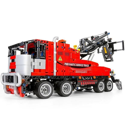 Mould King Motorized Building Block Set: RC APP Pneumatic City Service Truck 19001