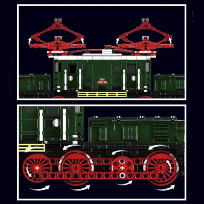 Mould King Motorized Building Block Set: RC Electric Crocodile Locomotive Train, Model K12023