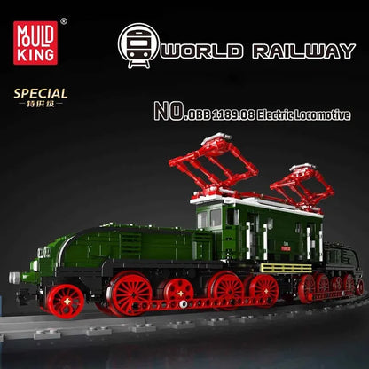 Mould King Motorized Building Block Set: RC Electric Crocodile Locomotive Train, Model K12023