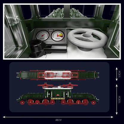 Mould King Motorized Building Block Set: RC Electric Crocodile Locomotive Train, Model K12023