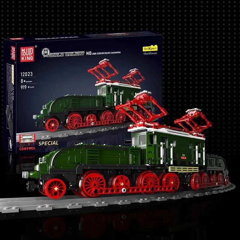 Mould King Motorized Building Block Set: RC Electric Crocodile Locomotive Train, Model K12023