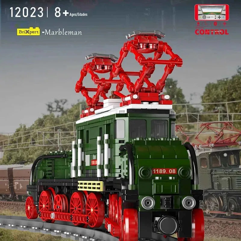 Mould King Motorized Building Block Set: RC Electric Crocodile Locomotive Train, Model K12023