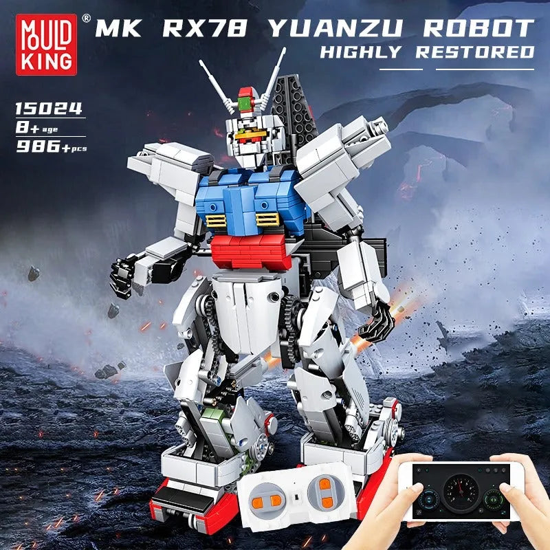 Mould King MOC Building Block Set: RC MOC Motorized RX78 Robot 15024, Model K15024