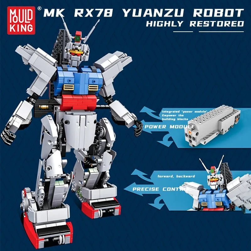 Mould King MOC Building Block Set: RC MOC Motorized RX78 Robot 15024, Model K15024