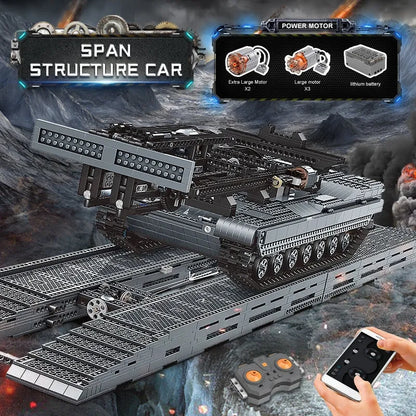 Mould King Building Block Set: RC Motorized Armored Bridge Layer Structure Car, Model 20002