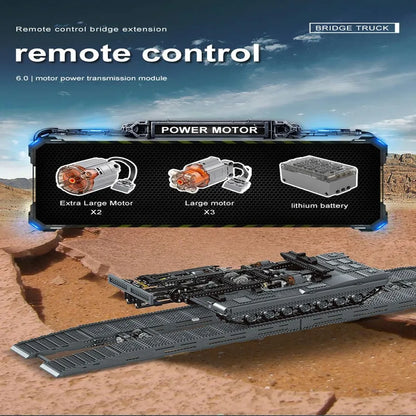 Mould King Building Block Set: RC Motorized Armored Bridge Layer Structure Car, Model 20002