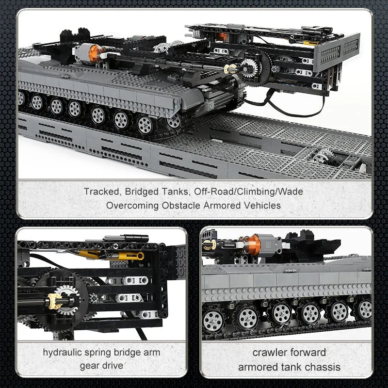 Mould King Building Block Set: RC Motorized Armored Bridge Layer Structure Car, Model 20002