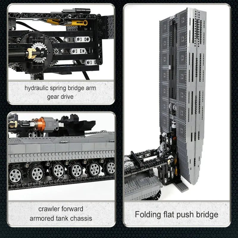 Mould King Building Block Set: RC Motorized Armored Bridge Layer Structure Car, Model 20002