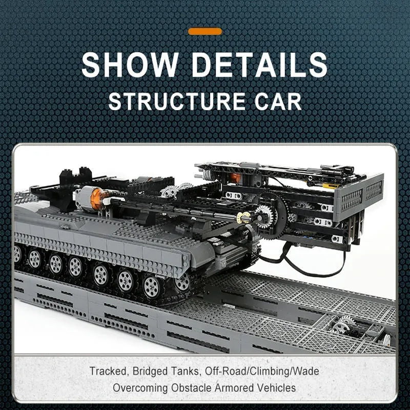 Mould King Building Block Set: RC Motorized Armored Bridge Layer Structure Car, Model 20002