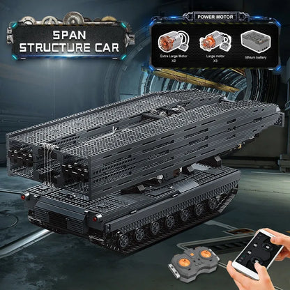 Mould King Building Block Set: RC Motorized Armored Bridge Layer Structure Car, Model 20002