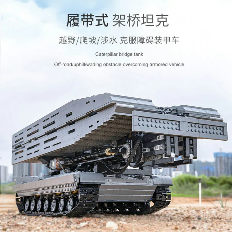 Mould King Building Block Set: RC Motorized Armored Bridge Layer Structure Car, Model 20002