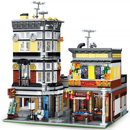 MOYU MOC Building Block Set: City Street MOC Sushi Bar House, Model MY82002