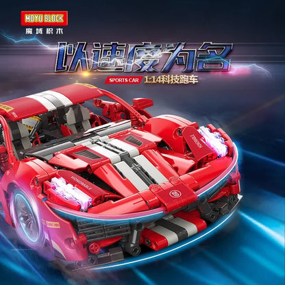 MOYU MOC Motorized Building Block Set: 88304 In The Name Of Speed Drift Sports Car, Model MY88304