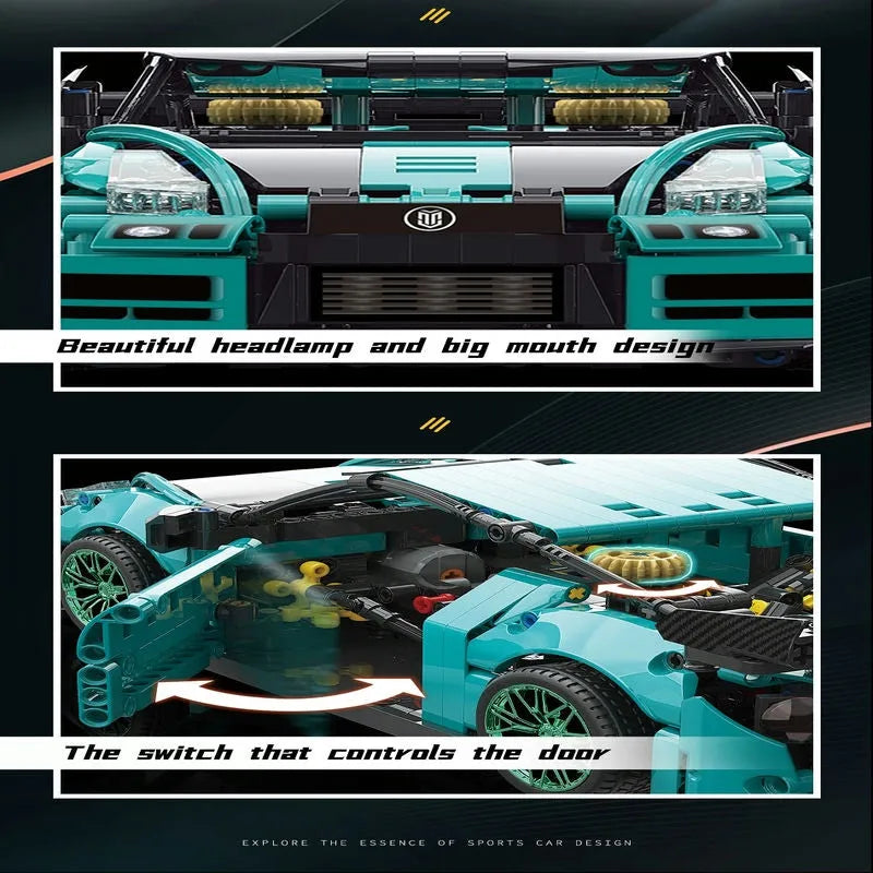 MOYU MOC Building Block Set: 88306 Ares Racing Super GTR Sports Car, Model MY88306