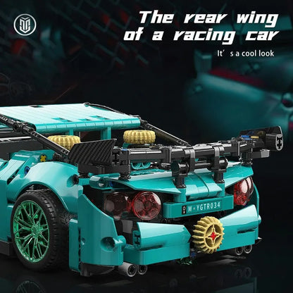 MOYU MOC Building Block Set: 88306 Ares Racing Super GTR Sports Car, Model MY88306
