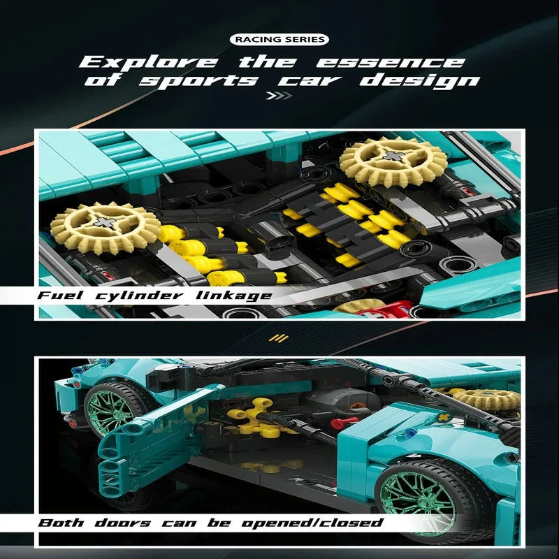 MOYU MOC Building Block Set: 88306 Ares Racing Super GTR Sports Car, Model MY88306