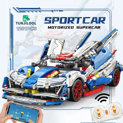 MOYU MOC Motorized Building Block Set: 88320A Tech Apollo Project EVO Sports Racing Car, Model MY88320A