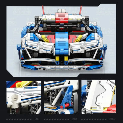 MOYU MOC Motorized Building Block Set: 88320A Tech Apollo Project EVO Sports Racing Car, Model MY88320A