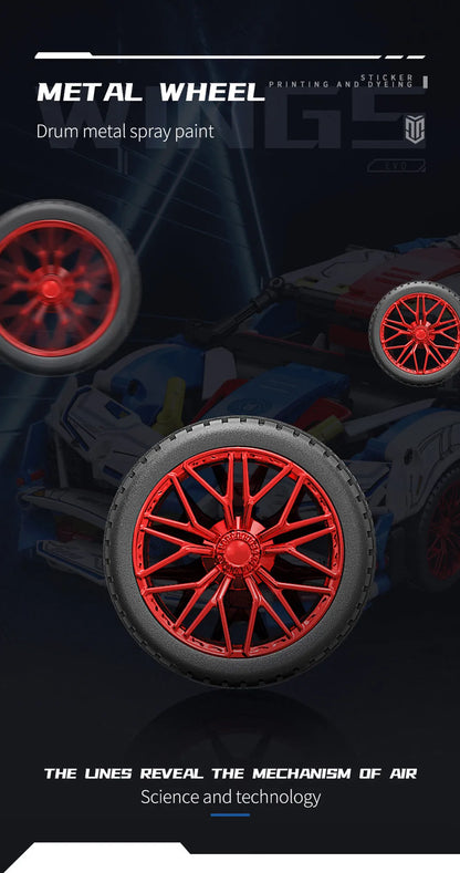 MOYU MOC Motorized Building Block Set: 88320A Tech Apollo Project EVO Sports Racing Car, Model MY88320A