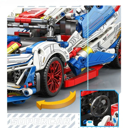MOYU MOC Motorized Building Block Set: 88320A Tech Apollo Project EVO Sports Racing Car, Model MY88320A