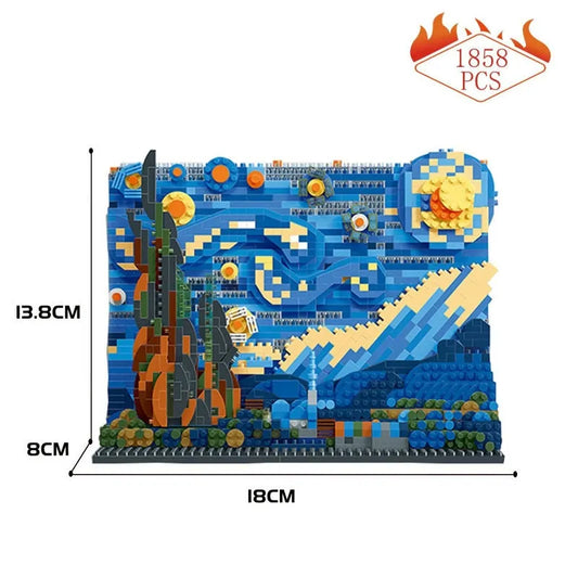 MOYU MOC Building Block Set: 97042 Ideas 3D Starry Night MINI, Model MY97042