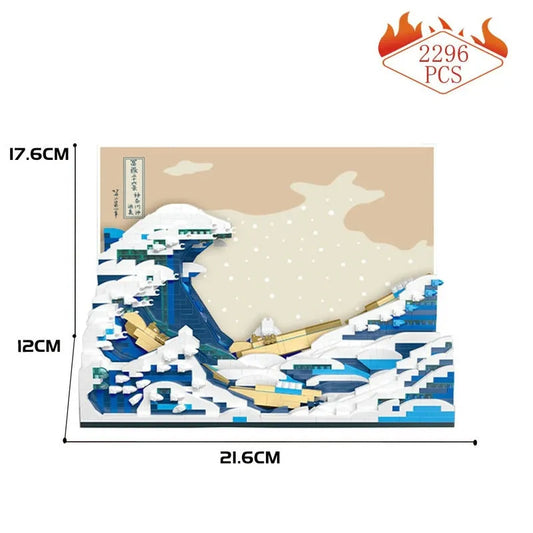 MOYU MOC Building Block Set: 97043 Art Great Kanagawa Wave MINI, Model MY97043