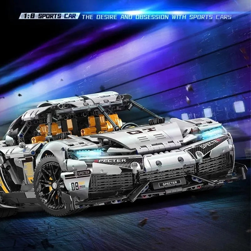 MOYU MOC Motorized Building Block Set: Ares Drag Racing Supercar MY88012
